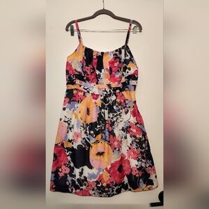 New York & Company Dress Size 14 Spaghetti Strap Floral Print Spring Summer